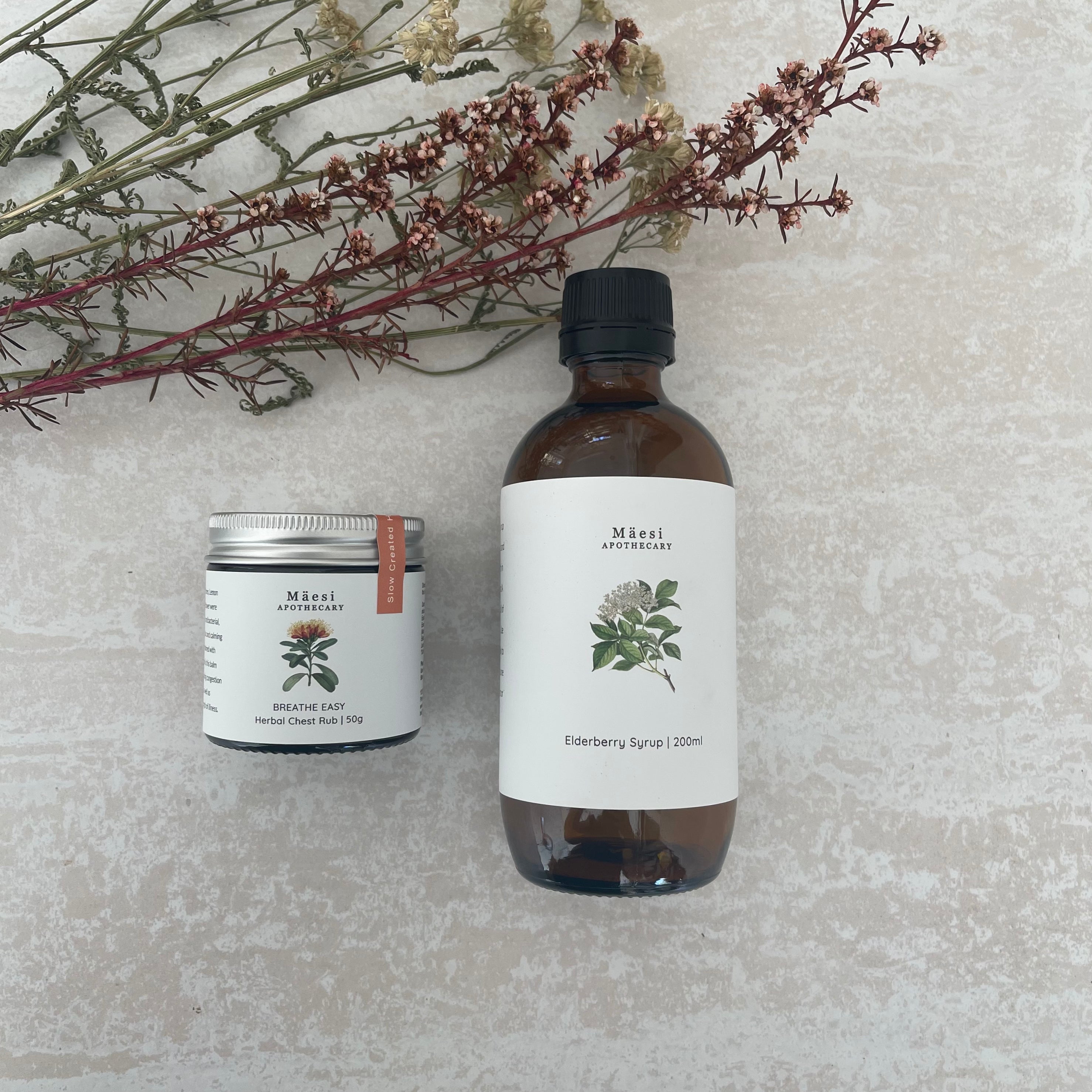 Winter Wellness Bundle | Organic Elderberry Syrup + Breathe Easy Balm-Bundle-Mäesi Apothecary